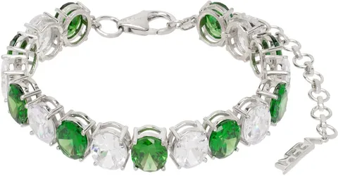 버트 화이트 골드 더 클리어 앤 그린 테니스 브레이슬릿 SBR1346-WG