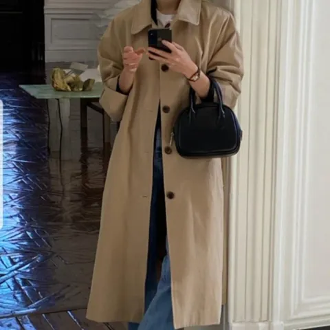 여자 바바리 루즈핏 베이직 남색 가을 트렌치코트