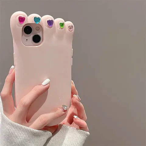 아이폰14 13 12 프로 맥스 퍼니 맨발 하트 패티큐어 젤리 케이스