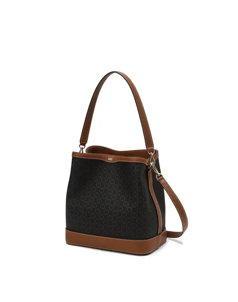 [SAINT BARNET]브라운 바넷 DD패턴 가죽배색 미디움 버킷백 DCBA4F863J 428519