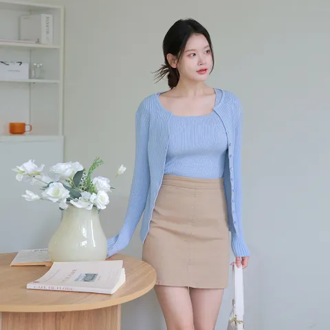 [최초가 109,900원]쥬네브 골지 니트 앙상블 2종세트