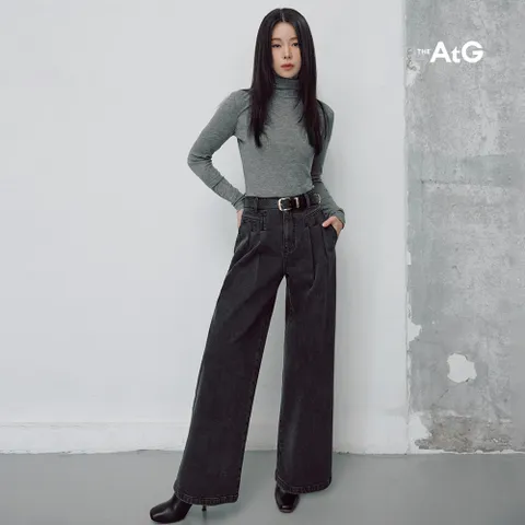 더엣지 25FW 투턱 기모 와이드 데님