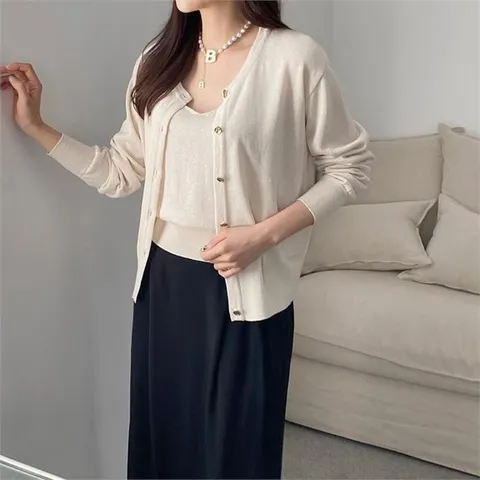여자 가디건 슬리브리스 썸머 SS 세트 (8505918A)