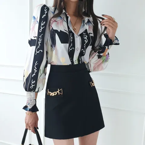 아트 스모크 블라우스 ST4283B