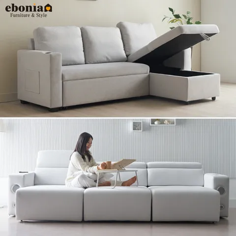 쉽다! 이지백 수납형 카우치 소파베드 2인 3인 확장형 (수납형 소파와 전동모션)