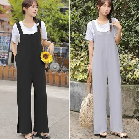 [하프클럽/모노무드] 트임점프슈트 점프수트 민소매 멜빵바지 점프슈트