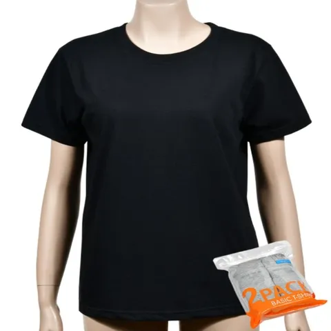 [M7] 여자 2매입 100% 코튼 U넥 투컬러 반팔티