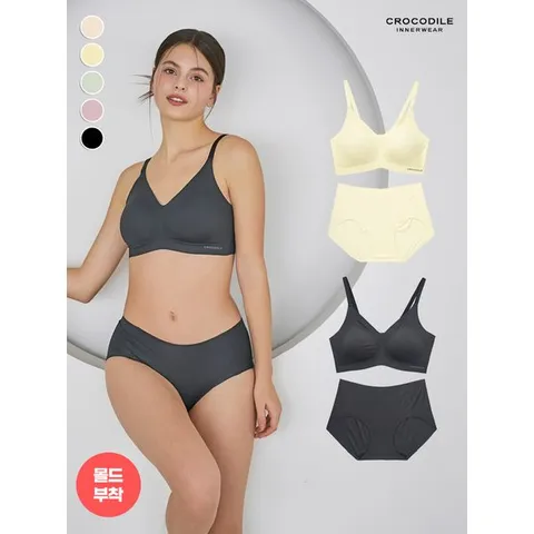 [하프클럽] 감탄 에어라이트 몰드부착 스트랩 브라팬티 4종 택1