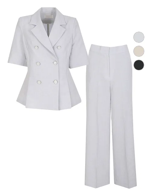SET 여성 에버 린넨터치 여름 정장 자켓+팬츠 세트