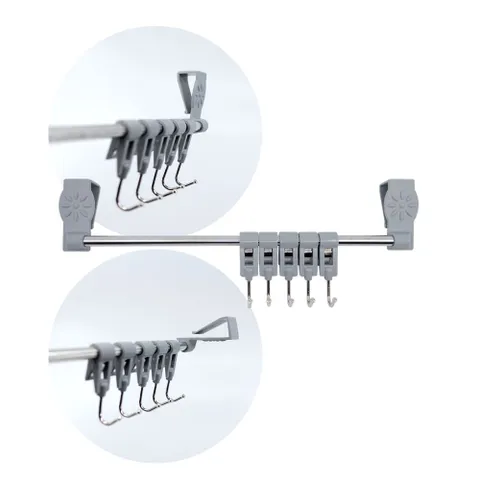 DF 끼움식 씽크대 주방걸이(5구) 도어행주걸이 수세미걸이 행주걸이 주방걸이 도어걸이 국자걸이
