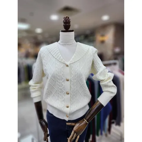 세이브존08 둥근 브이넥 가디건 N25NW5104