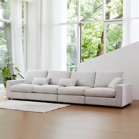 힐링미 프리미엄 워셔블 코모도 패브릭 구스 5인 일자형 모듈소파