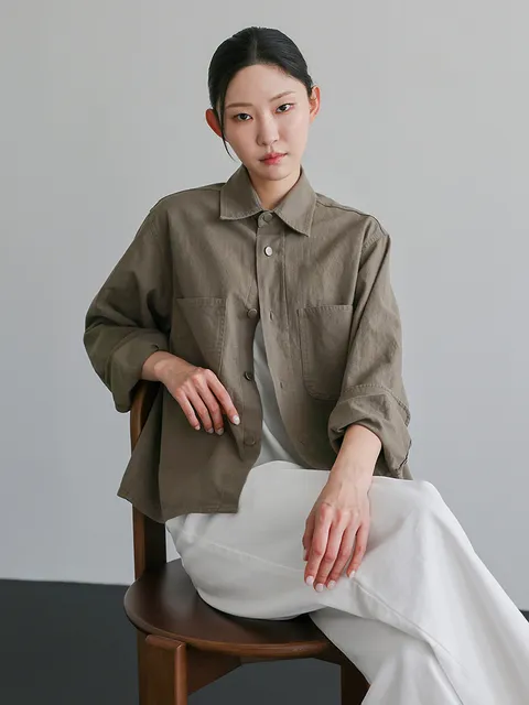 [최초가 124000원] 포켓 린넨 블렌드 셔츠