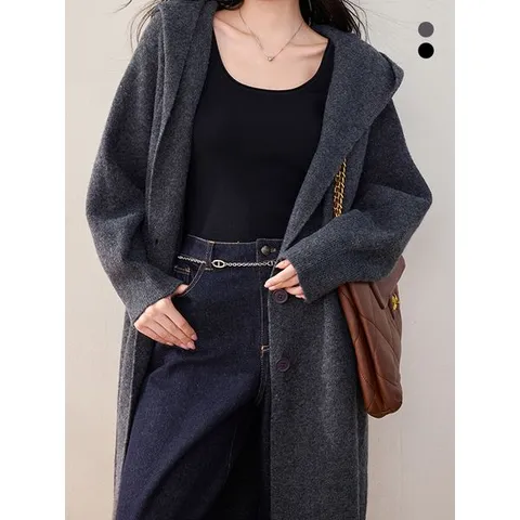 [하프클럽] 페이지 후드 롱 니트 가디건