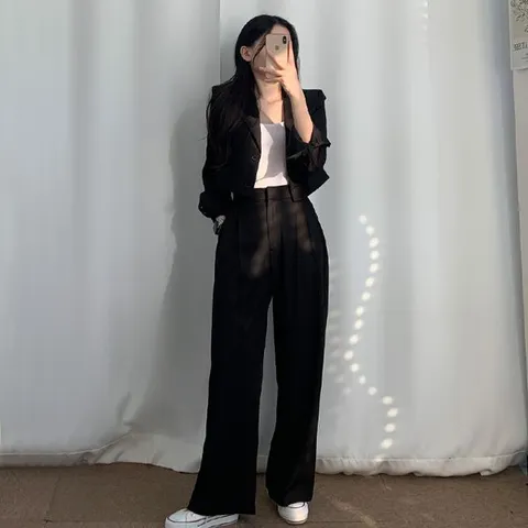 [하프클럽/니까니까]여성용 헤이즈 크롭 자켓 슬랙스 셋업