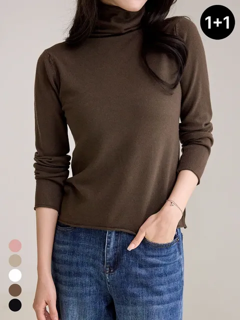 <패플단독>[1+1]돌돌이 하이넥 니트_M2510CO039C