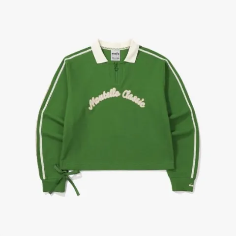 긴팔티 KQJ D4122TTL32OLL PK 크롭 롱슬리브 탑 OLIVE