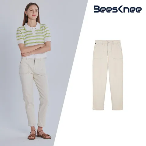 [비스니] 여성 라이크라 컬러팬츠 코튼크림