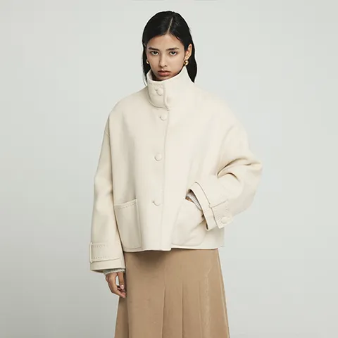 [최초가 399,000원]베일리 하프 케이프 코트