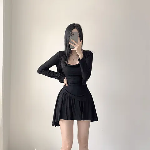 [브리치] 코키코키 /  3피스세트/몸매보정핏  에뜨 쫀쫀 나시 가디건 스커트 3피스 세트