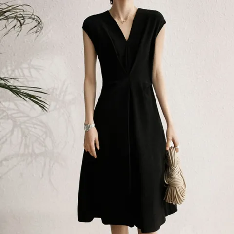 [브리치] 허그허그 / 코티 미디 V 넥 햅번 원피스