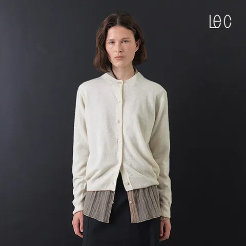 [LE CASHMERE] 르캐시미어 25FW 캐시미어 100 배색 라운드