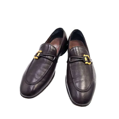 [중고명품]  금장 간치니 버팔로 남성 로퍼 브라운 6 UG91556