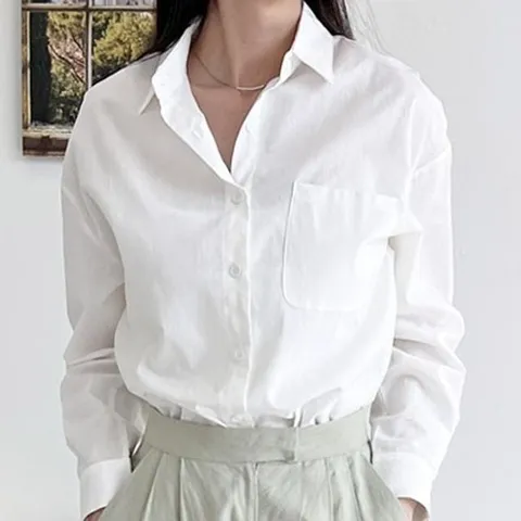 린넨 카라셔츠 블라우스 남방 DJJ8025 블라웃 리본블라웃 새틴블라우스 리본셔츠