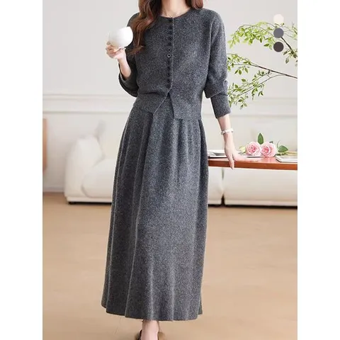 [하프클럽] 엔탈 투피스 니트 원피스