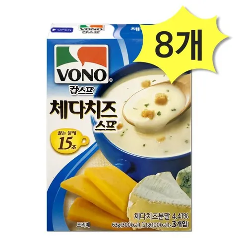 보노 컵스프 체다치즈스프 63g x 8개