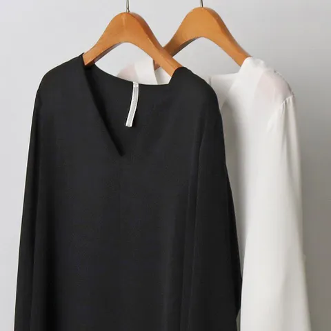 브이 쉬폰 데일리 블라우스 208J286S 빅사이즈 여성의류