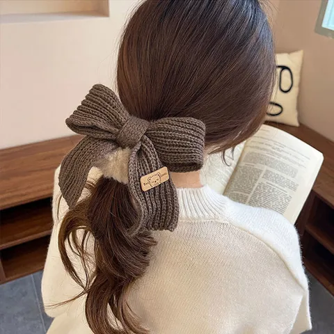 베어진스 니트 겨울 털 머리끈 고탄력 헤어슈슈 곱창밴드