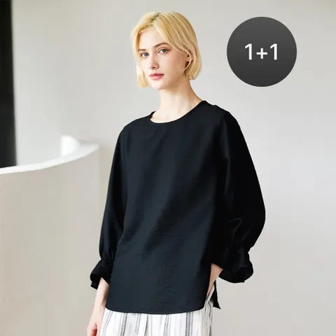 [최초가 69000원] [55~88] [1+1] 블루종 퍼프 소매 블라우스 2종