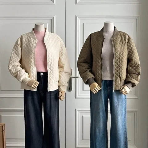 [다잇템] 여자 환절기 아웃도어 래글런 누빔 집업 넥밴드 자켓_18629493_588872