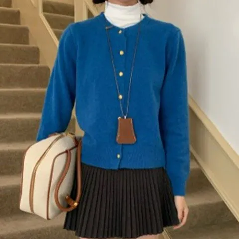 6 color 골드버튼 레이어드 아모스니트가디건