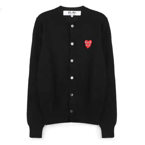 MUST IT_플레이 더블 레드 하트 와펜 가디건 블랙 AX-N075-051-1