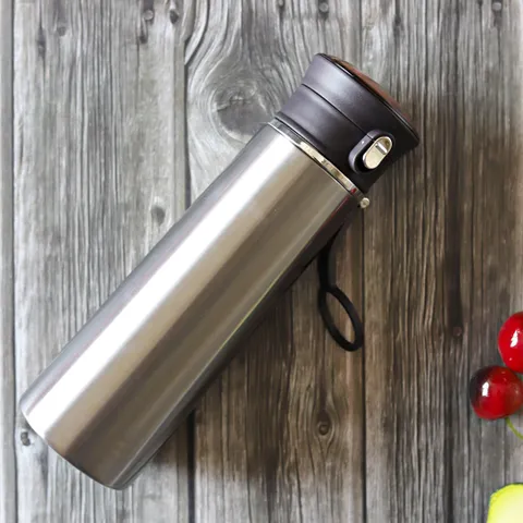 크라운 텀블러 실버420ml 보온보냉병 야외물병