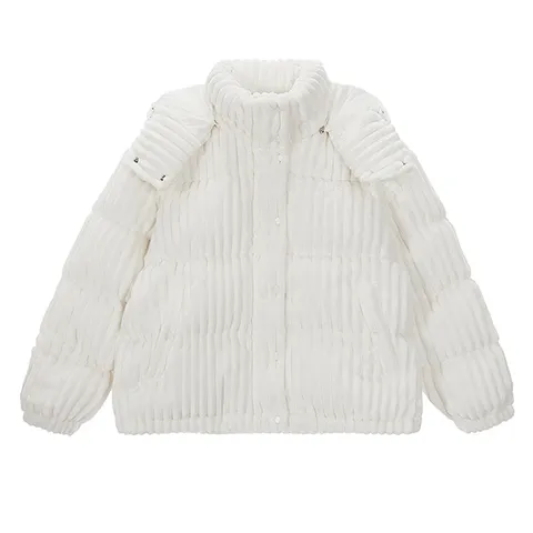 여성 패딩 다운 후드 숏 푸퍼 화이트 YN4W5890 W