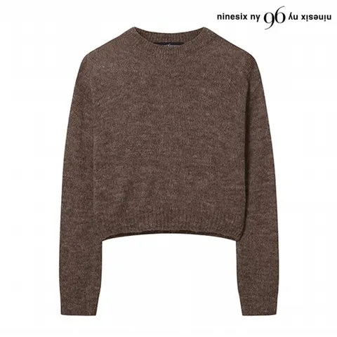 정상가:59,000원 ㅣ 심플 라운드넥 크롭 긴팔 니트 (NP3KT008L0)