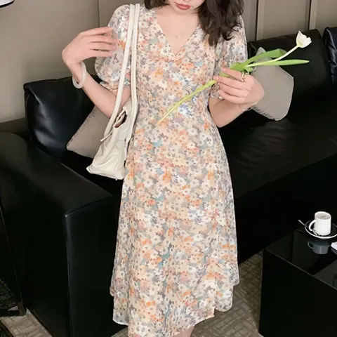 [브리치] 허그허그 / 율화 V 넥 쉬폰 데이지 원피스