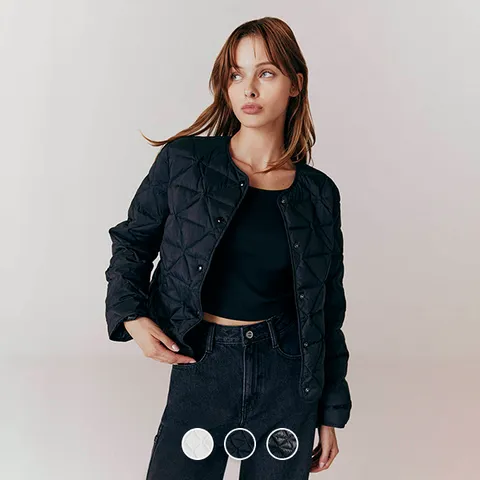 373963 초경량 더블 다이아 퀼팅 숏자켓