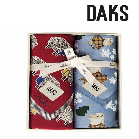 [롯데백화점](손수건)]2매 손수건 세트 DKT1411 73+DKL1406 13