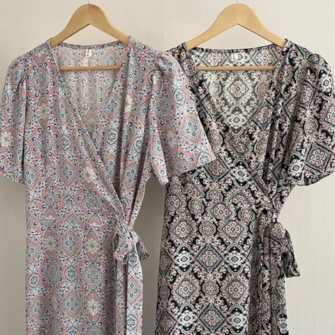 V랩 페이즐리 원피스 205G968S 빅사이즈 여성의류