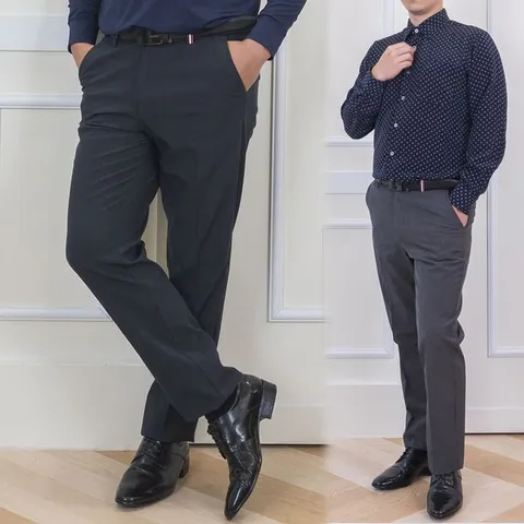 [하프클럽/중년 남자 히든밴딩 스판 노턱 고급 신사 정장 바지
