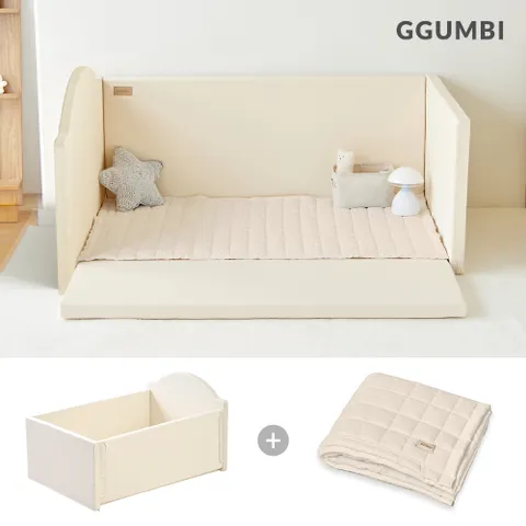 60cm 하이가드 아기 범퍼침대(대형)+전용 논슬립 순면 패드 세트