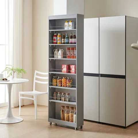 헬리 냉장고 옆 틈새 수납 슬라이딩 7단 수납장 200  착불