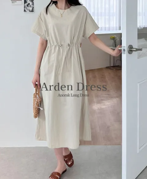 [브리치] 에이치다 / 아덴 여름 아노락 스트링 바스락 롱원피스 3color