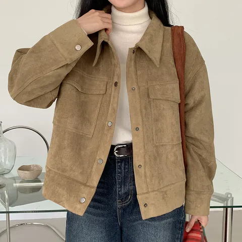 [제작] 에토즈 스웨이드 누빔 루즈핏 자켓 78489 빅사이즈여성의류