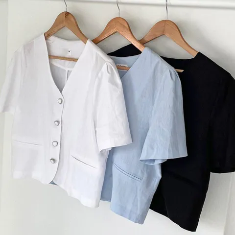 러브 브이 린넨 자켓 307P699S 빅사이즈 여성의류