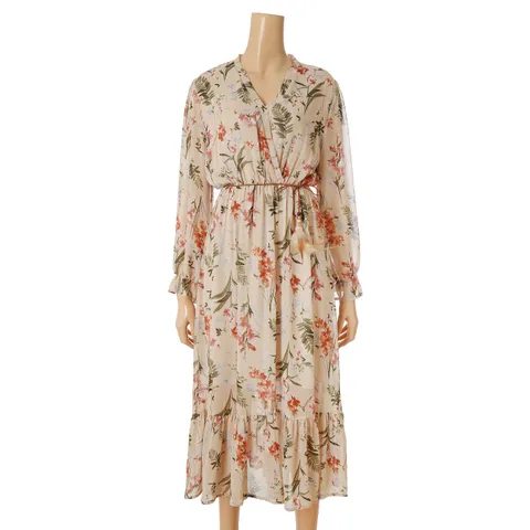 [롯데백화점]플라워 깃털끈 쉬폰 원피스_FF2H7OP0074